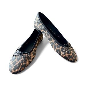H&M Women’s Leopard print Ballet Flats with bow  NEW No tag size 40/ 9